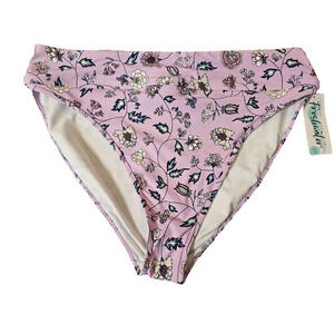 Freshwater Womens Banded High Leg Purple Floral Bottoms Swimsuit Tropical XXL